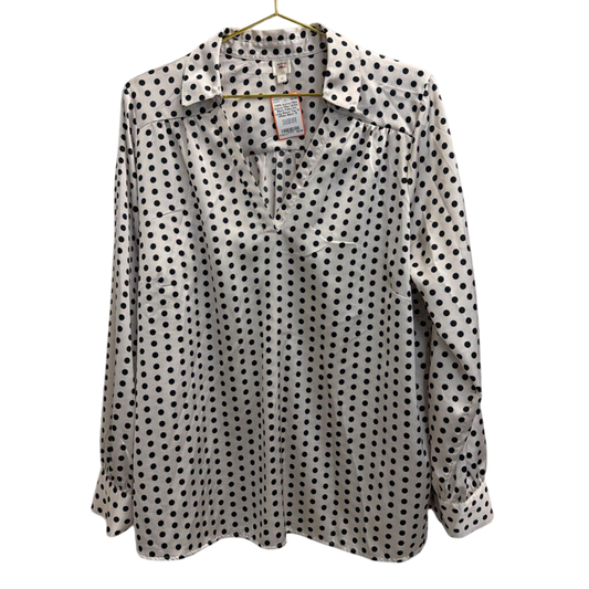 Autres Filles White/ Black Polka Dot Long Sleeve Top 1X