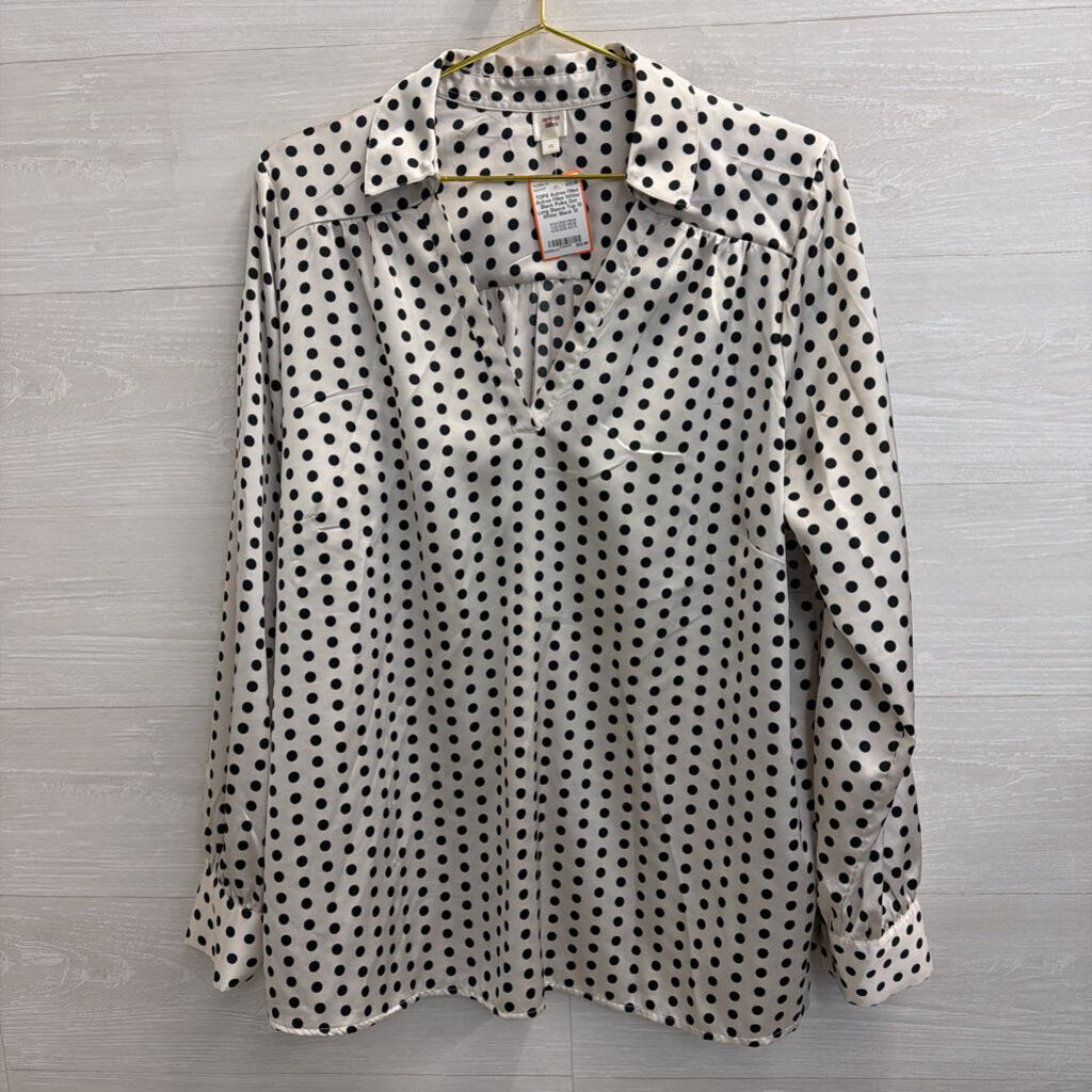 Autres Filles White/ Black Polka Dot Long Sleeve Top 1X
