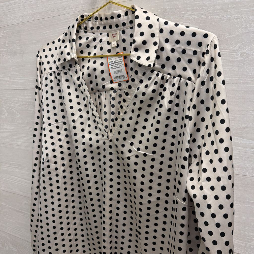 Autres Filles White/ Black Polka Dot Long Sleeve Top 1X