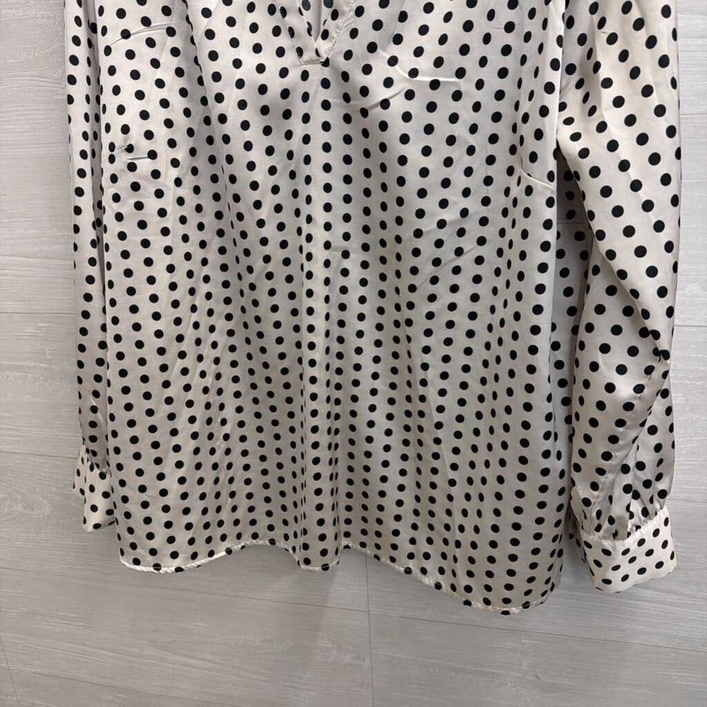 Autres Filles White/ Black Polka Dot Long Sleeve Top 1X