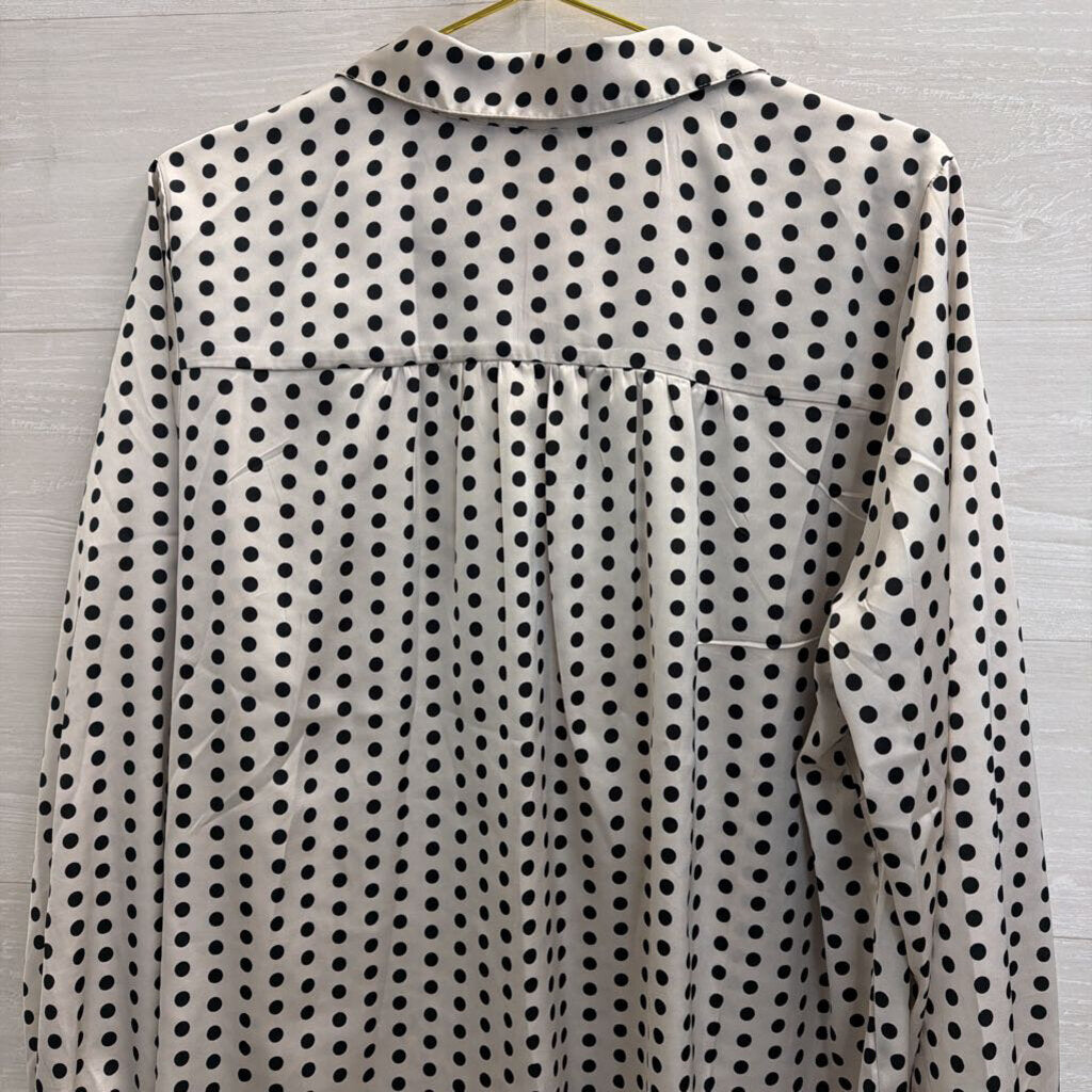 Autres Filles White/ Black Polka Dot Long Sleeve Top 1X
