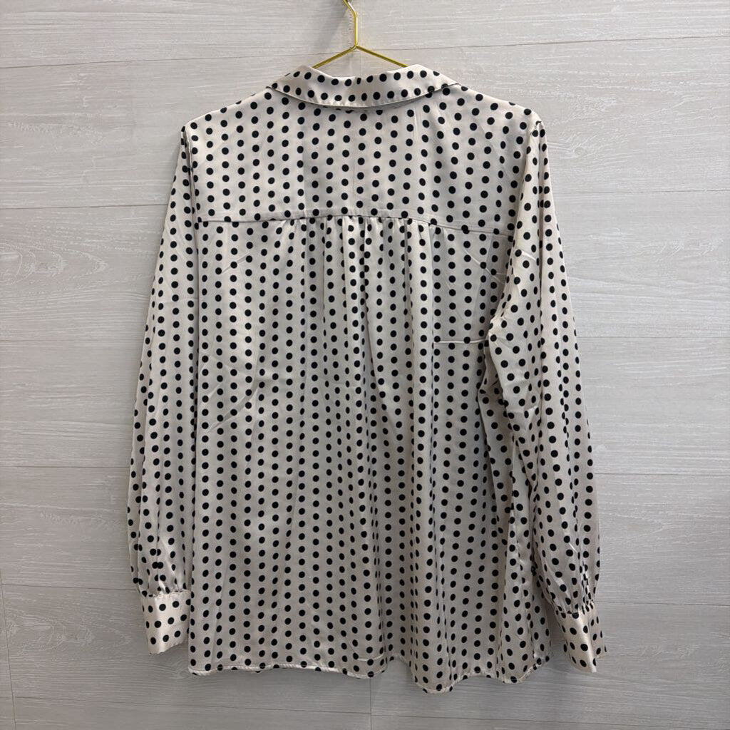Autres Filles White/ Black Polka Dot Long Sleeve Top 1X