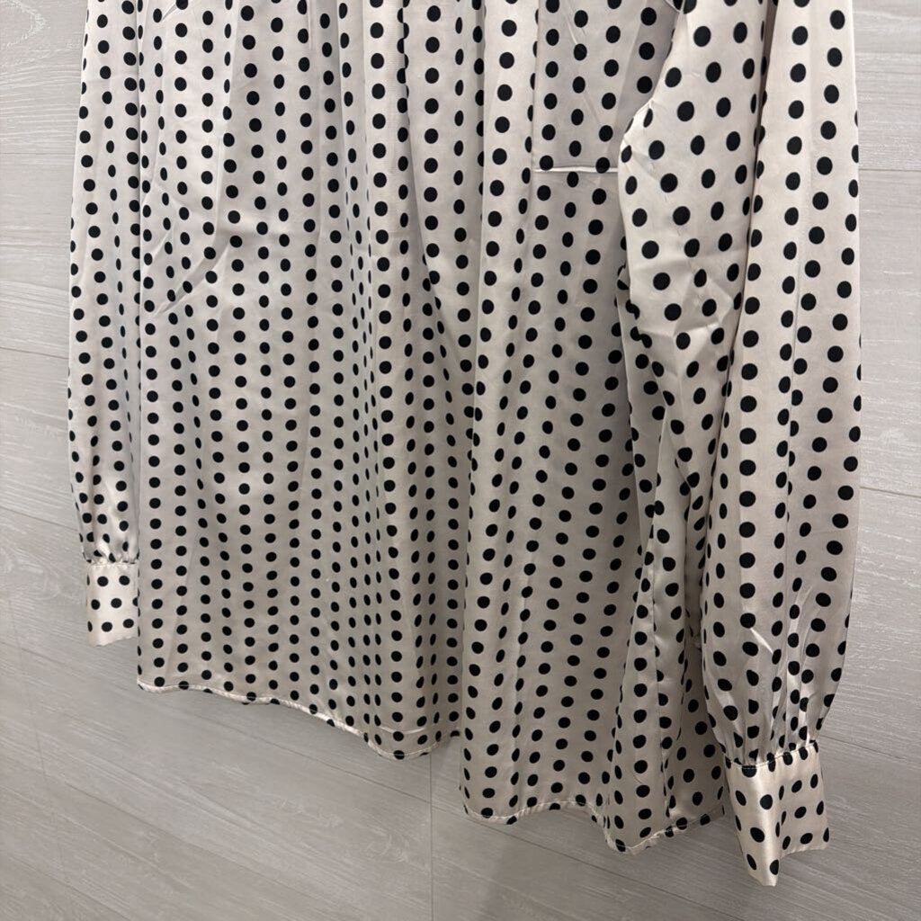 Autres Filles White/ Black Polka Dot Long Sleeve Top 1X