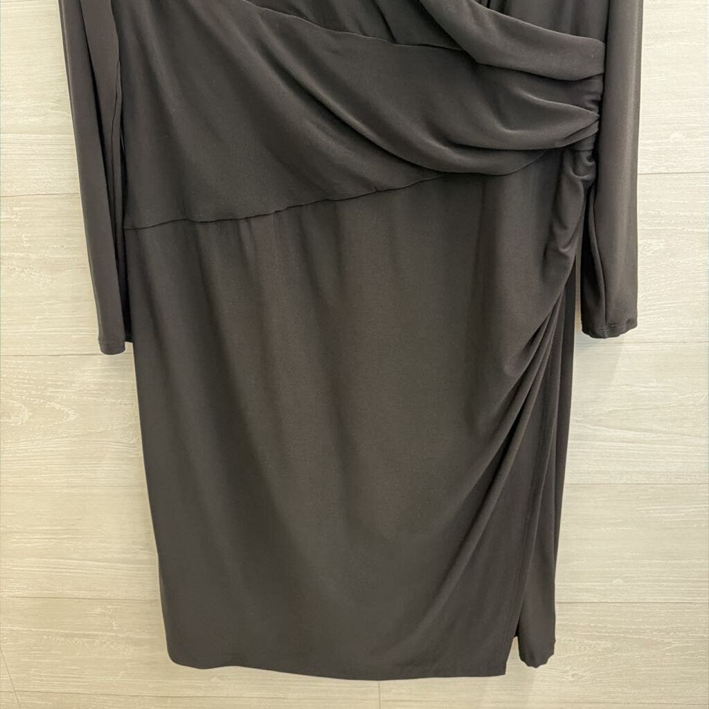 Ralph Lauren Black Long Sleeve V Neck Dress 18W
