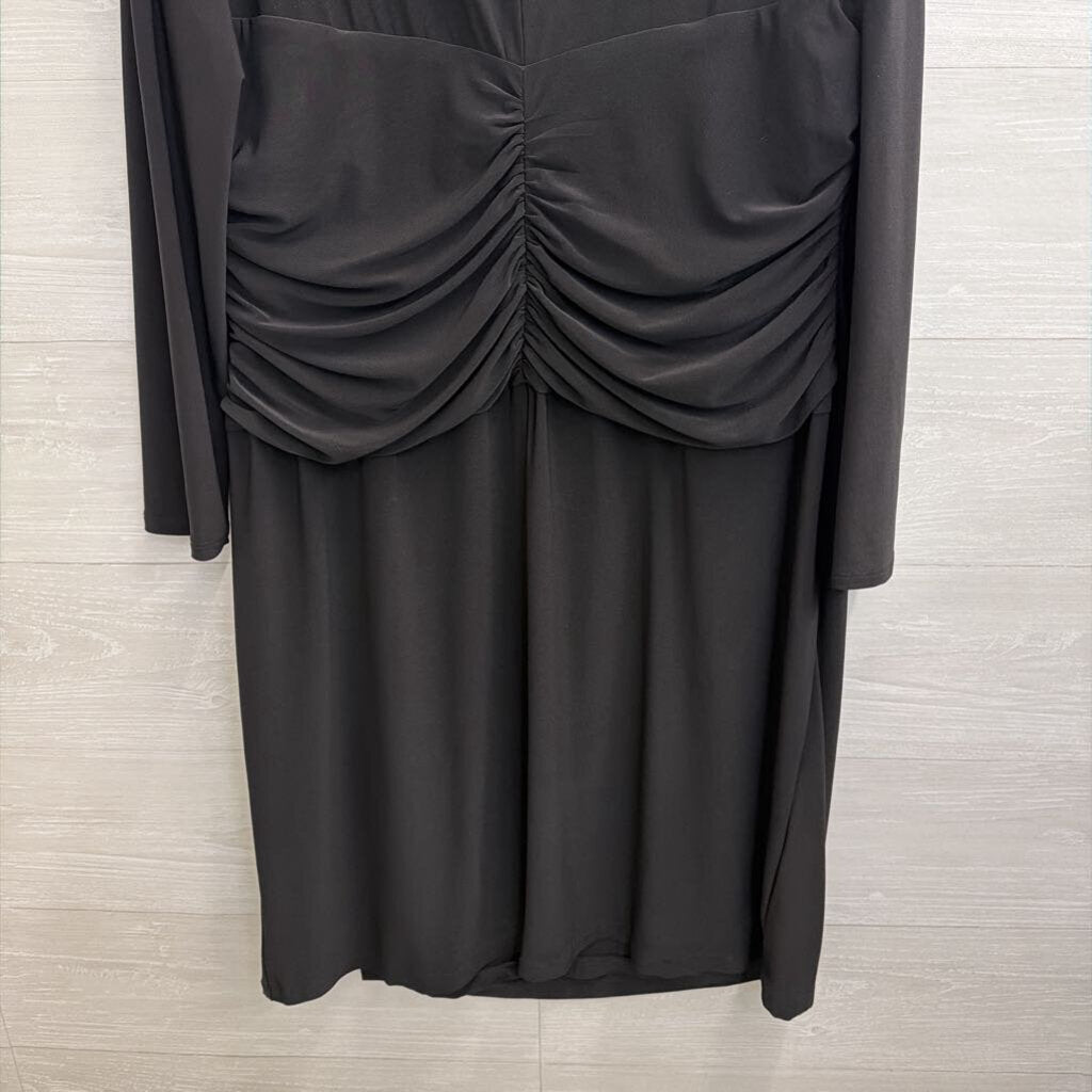 Ralph Lauren Black Long Sleeve V Neck Dress 18W