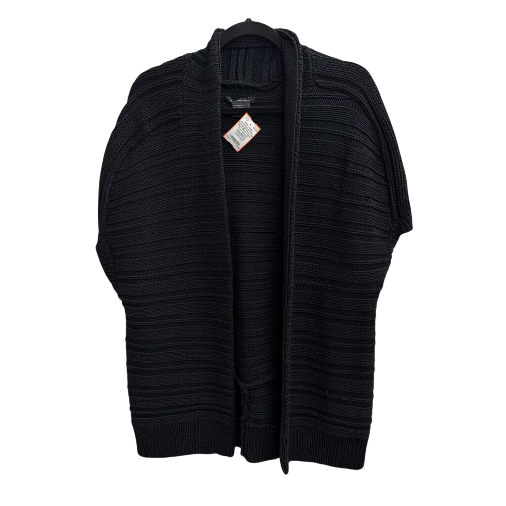 Armani Exchange Black Knit Short Sleeve Open Front Sweater Large