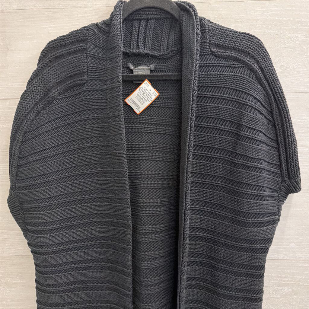 Armani Exchange Black Knit Short Sleeve Open Front Sweater Large