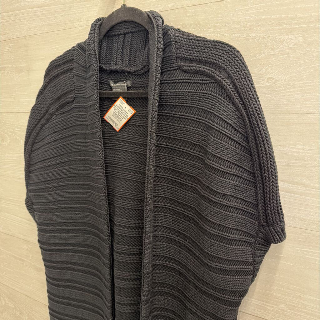 Armani Exchange Black Knit Short Sleeve Open Front Sweater Large