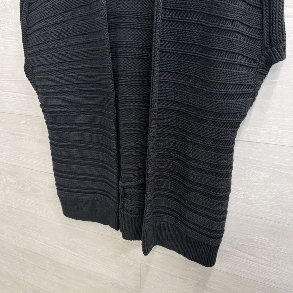 Armani Exchange Black Knit Short Sleeve Open Front Sweater Large