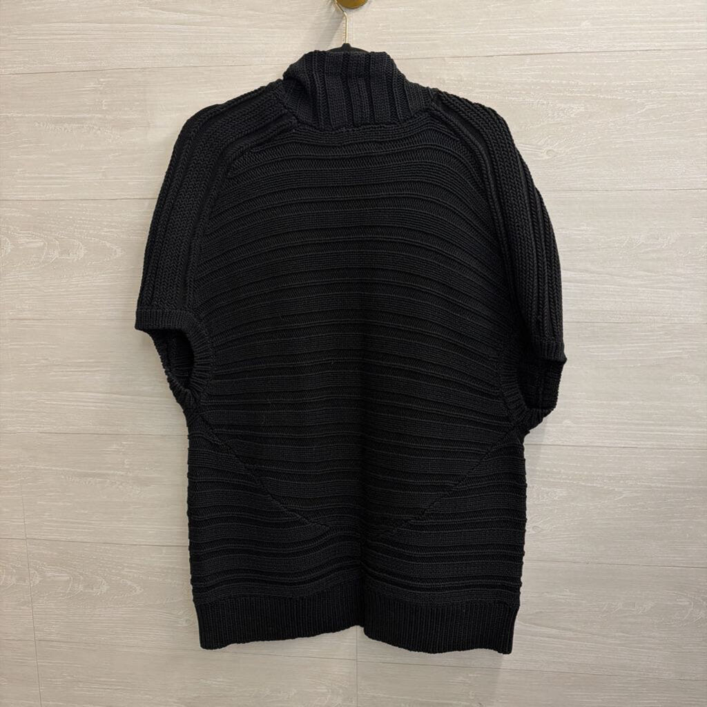 Armani Exchange Black Knit Short Sleeve Open Front Sweater Large