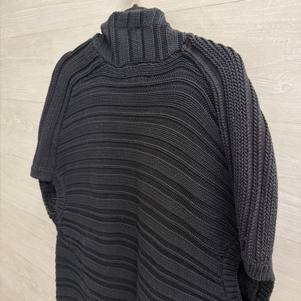 Armani Exchange Black Knit Short Sleeve Open Front Sweater Large