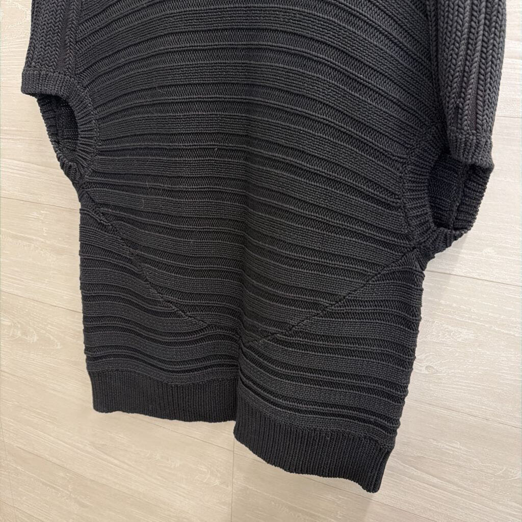 Armani Exchange Black Knit Short Sleeve Open Front Sweater Large