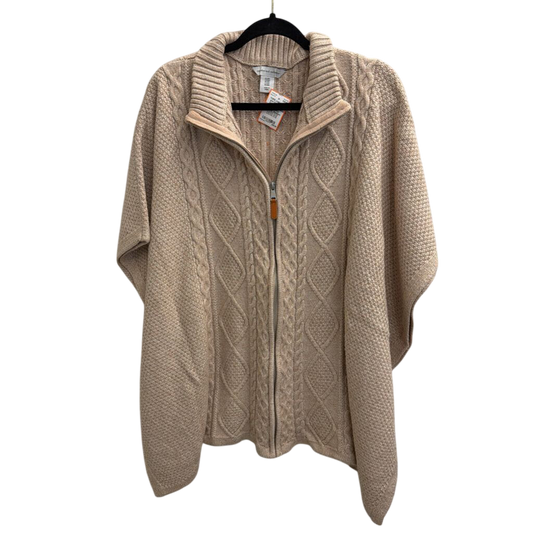 Cupcakes and Cashmere Beige Knit Zip Up Boxy Sweater Medium/ Large