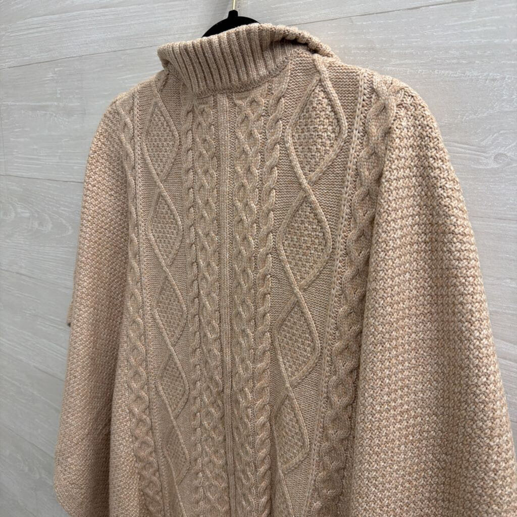 Cupcakes and Cashmere Beige Knit Zip Up Boxy Sweater Medium/ Large