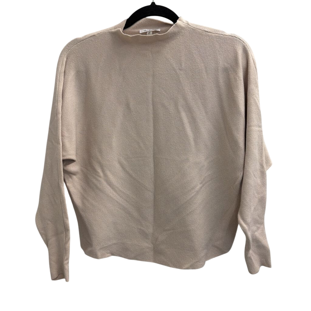 Vila Milano Beige Knit Mock Neck Long Sleeve Top Medium