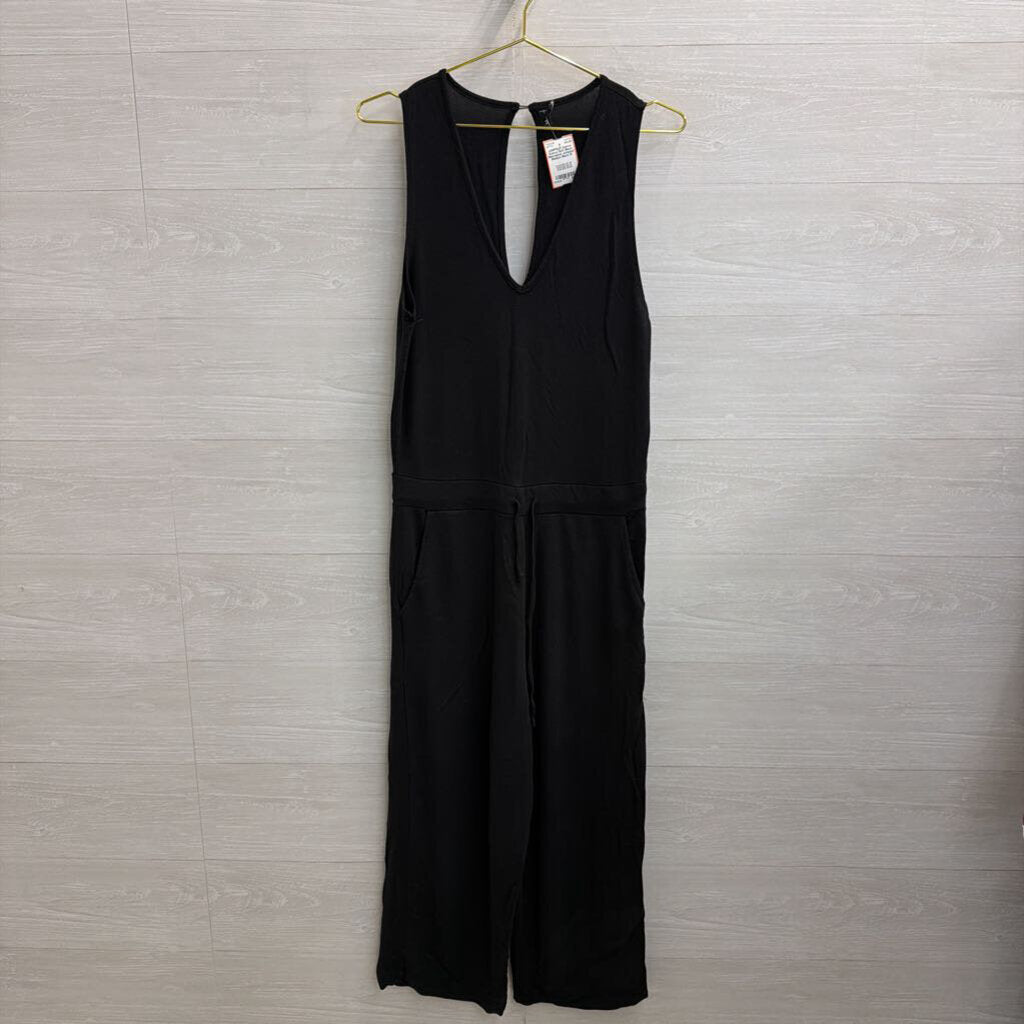 Quince Soft Black Sleeveless Jumpsuit Medium