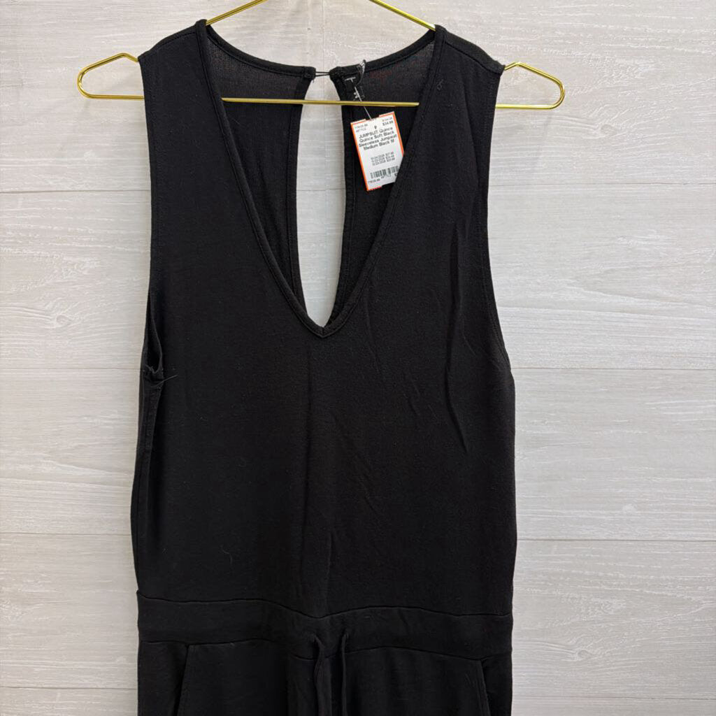 Quince Soft Black Sleeveless Jumpsuit Medium