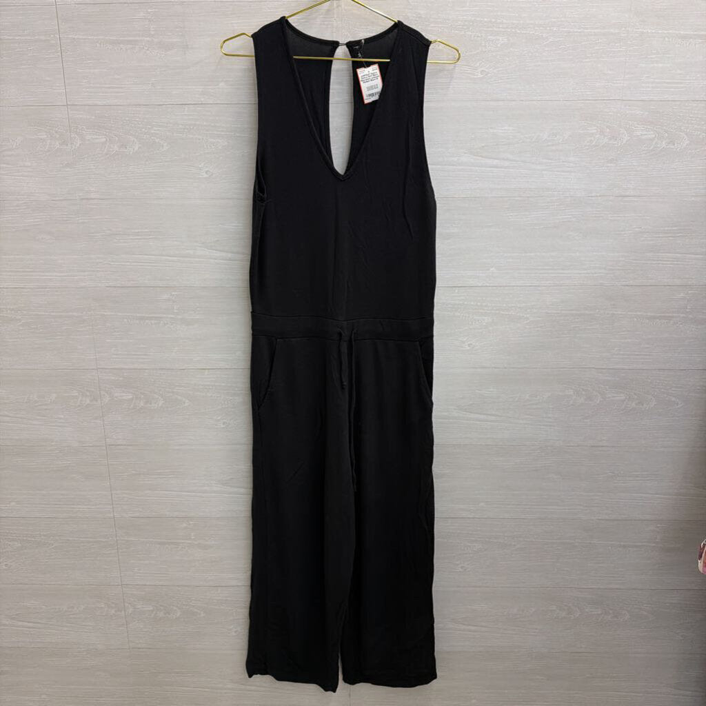 Quince Soft Black Sleeveless Jumpsuit Medium