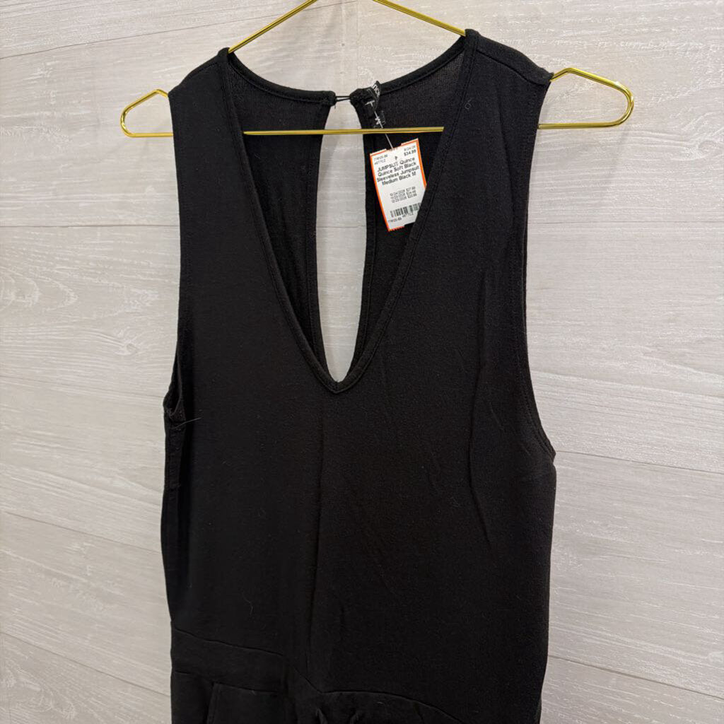 Quince Soft Black Sleeveless Jumpsuit Medium