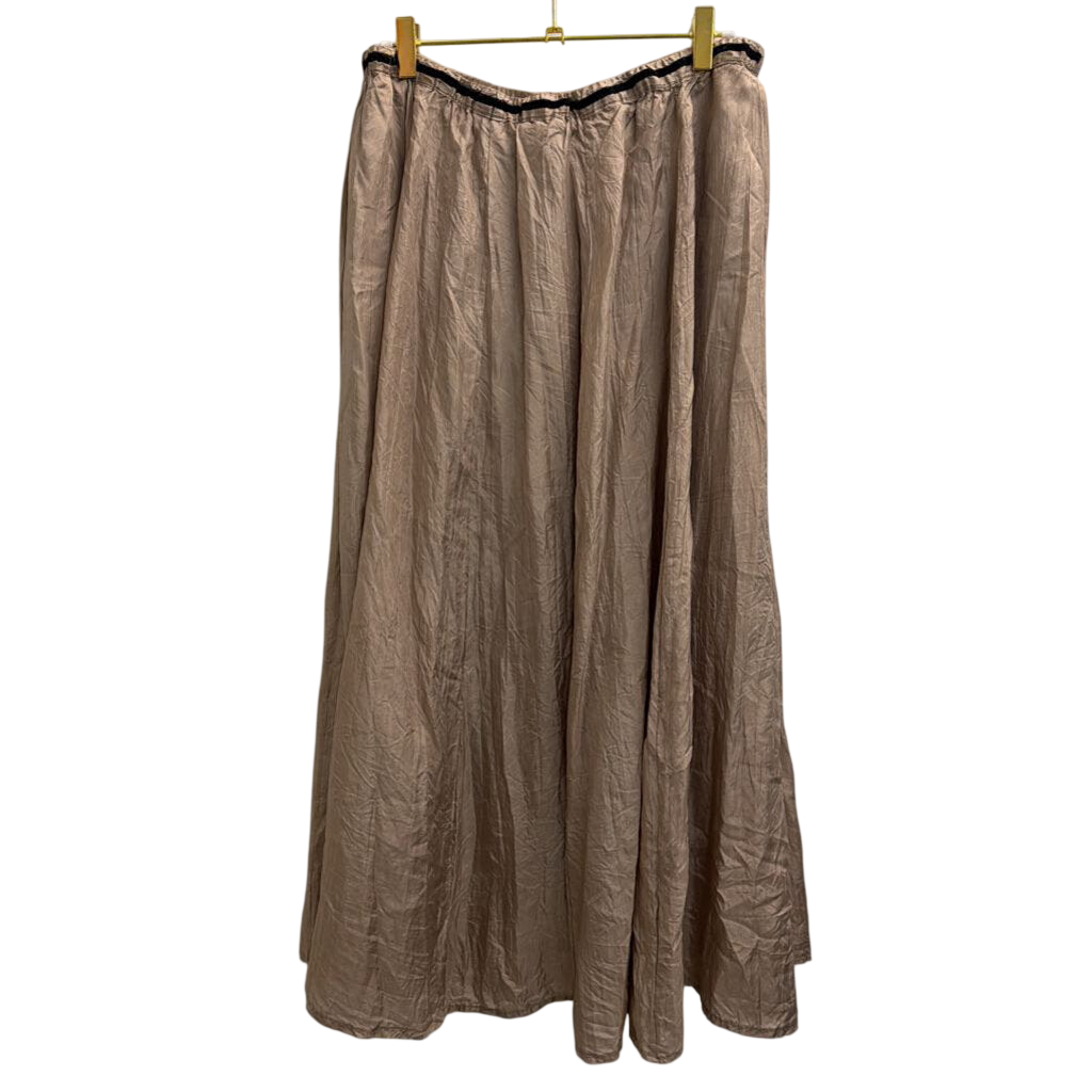 ZBD Design Brown 100% Silk Midi Skirt 14