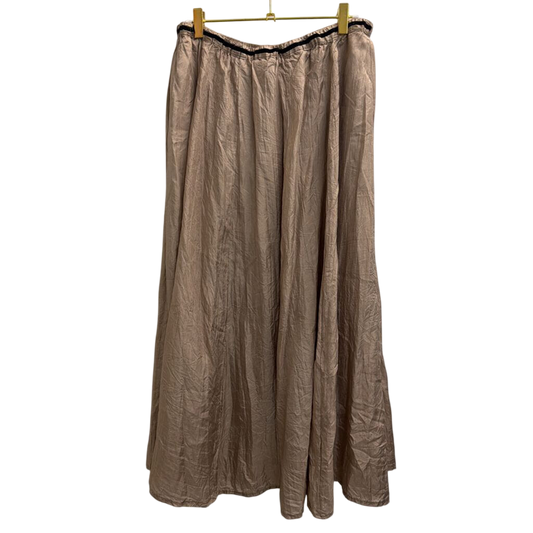 ZBD Design Brown 100% Silk Midi Skirt 14