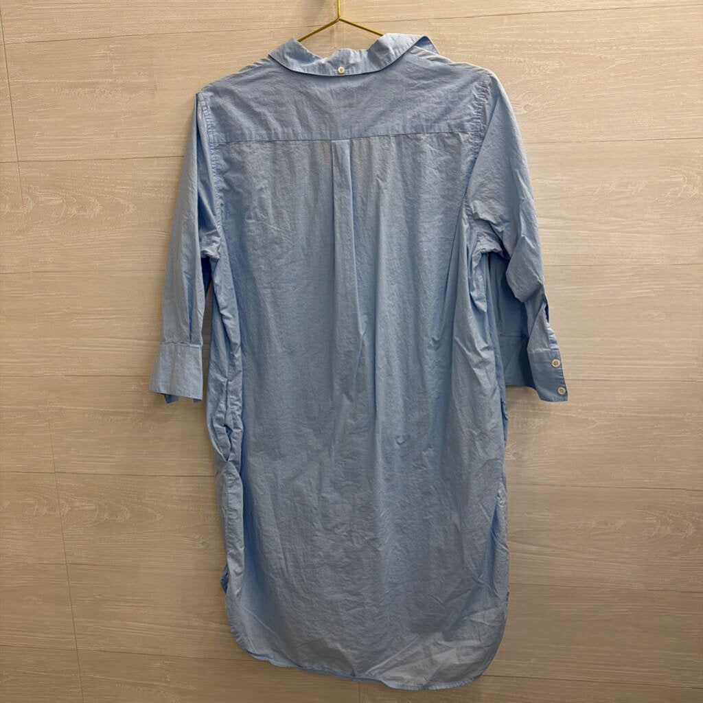 Frame Shirt Blue Long Sleeve Button Down Dress Medium