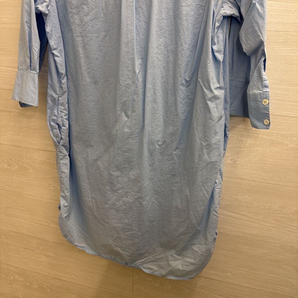 Frame Shirt Blue Long Sleeve Button Down Dress Medium