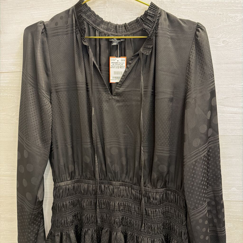 Current Air Tiered Long Sleeve Dress Large