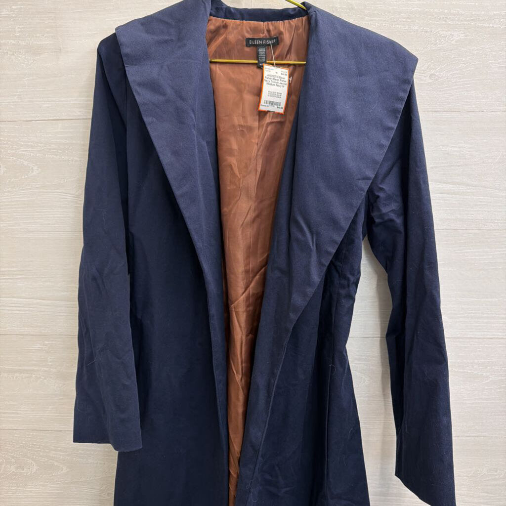 Eileen Fisher Navy Trench Jacket Medium