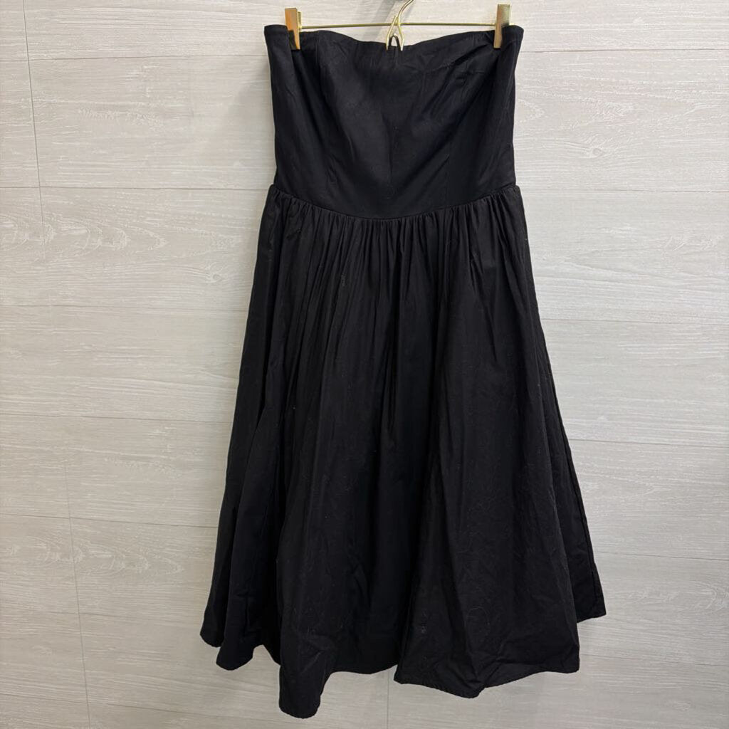 Reformation Black Strapless Midi Dress 6