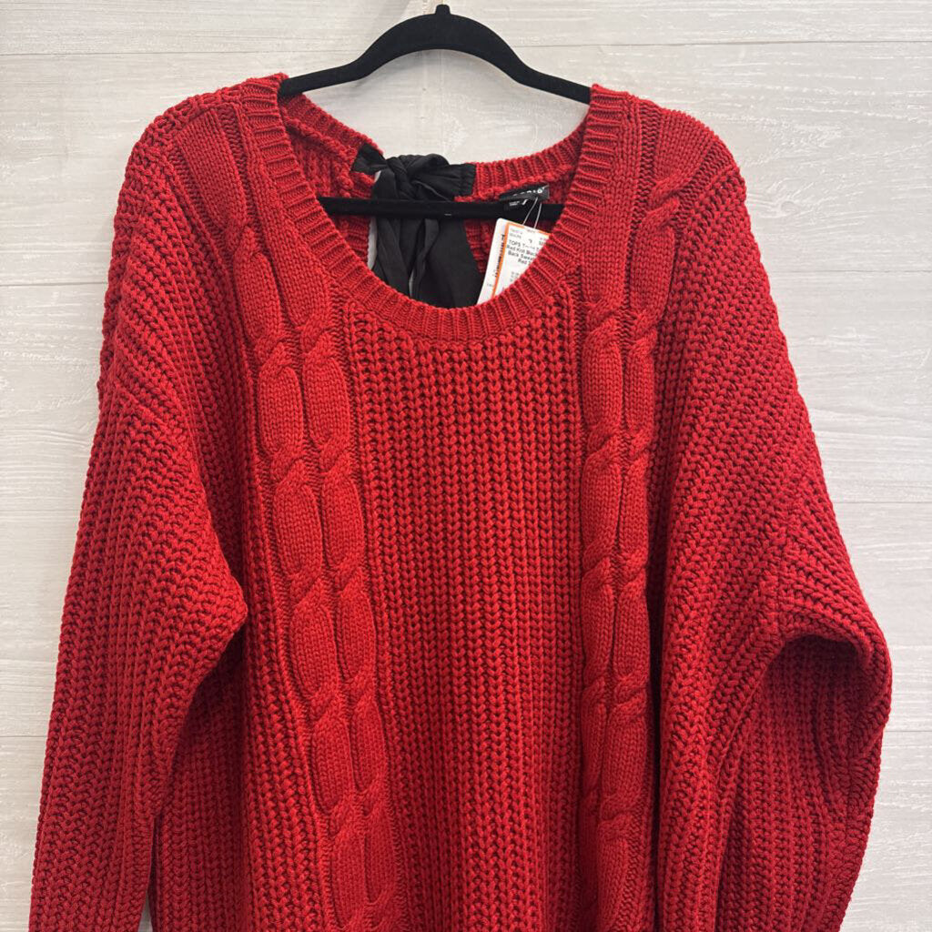 Torrid Red Knit Black Bow Back Sweater 3X