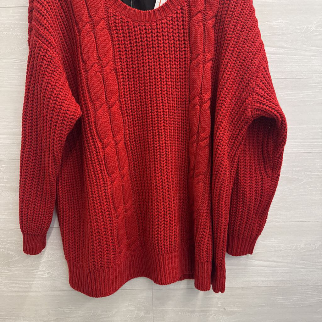 Torrid Red Knit Black Bow Back Sweater 3X