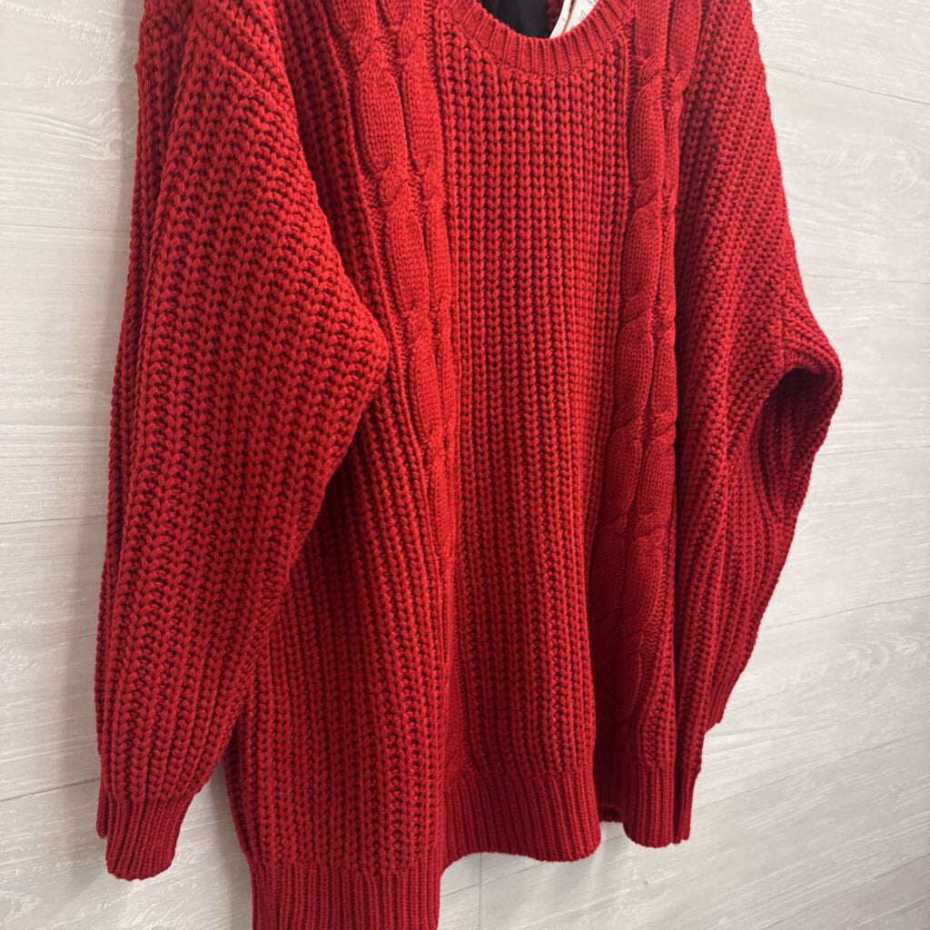 Torrid Red Knit Black Bow Back Sweater 3X