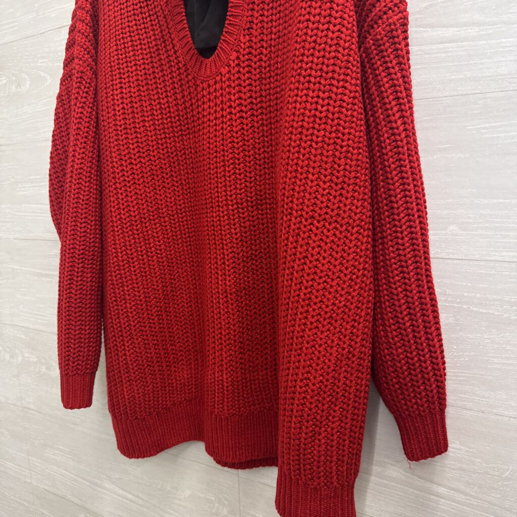 Torrid Red Knit Black Bow Back Sweater 3X