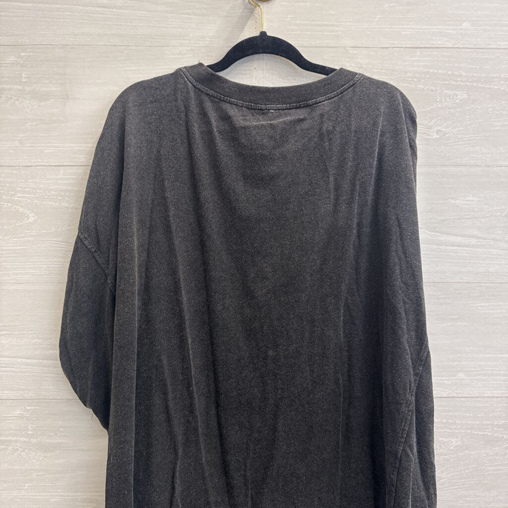 Bibi Grey/ Silver Studded Long Sleeve Top Extra Large