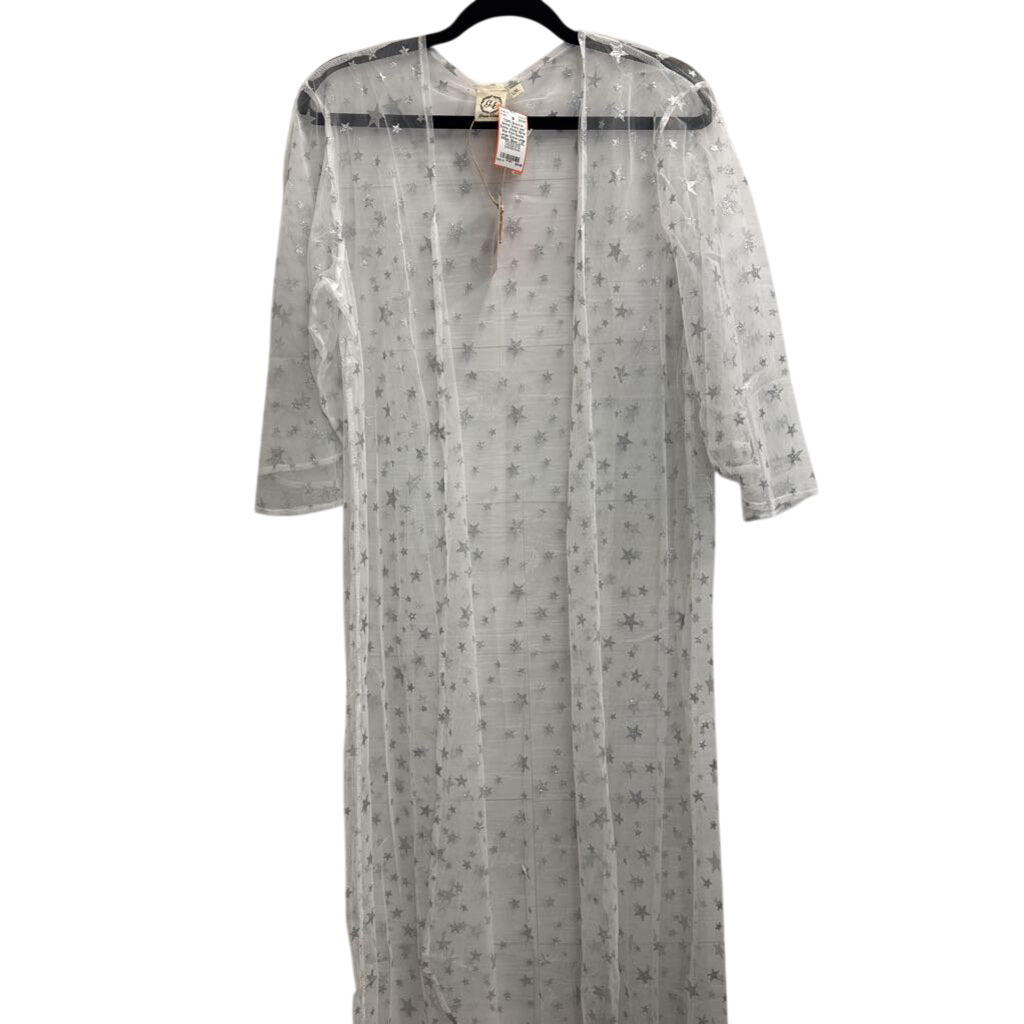 Grace and Emma White/ Silver Star Print Duster Large/ Extra Large