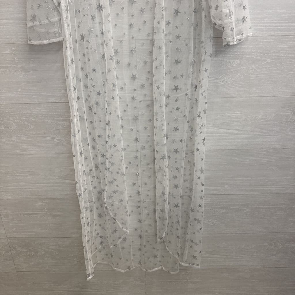 Grace and Emma White/ Silver Star Print Duster Large/ Extra Large