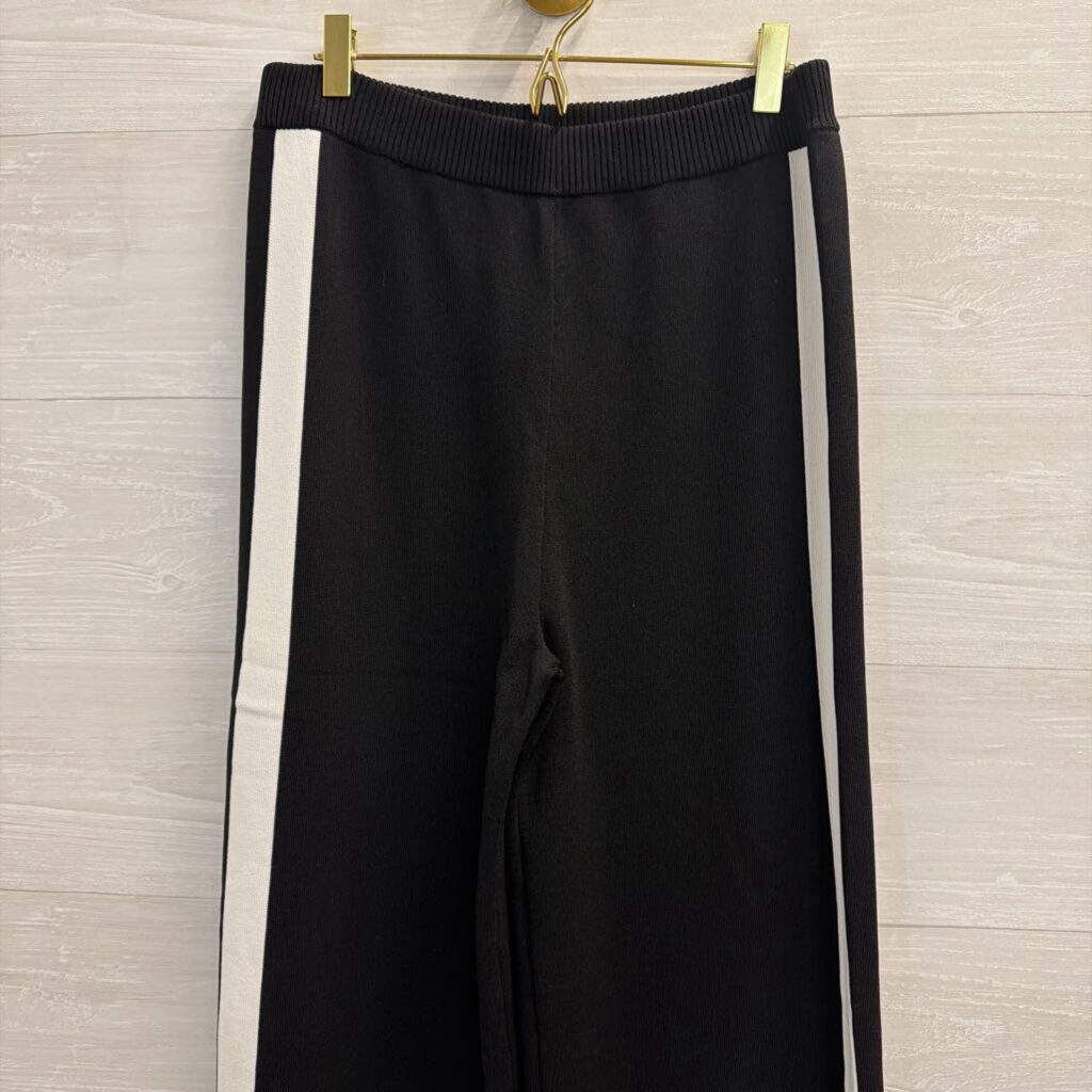 Lalavon Black/ White Knit Sleeveless Top/ Pull On Pants Set Large