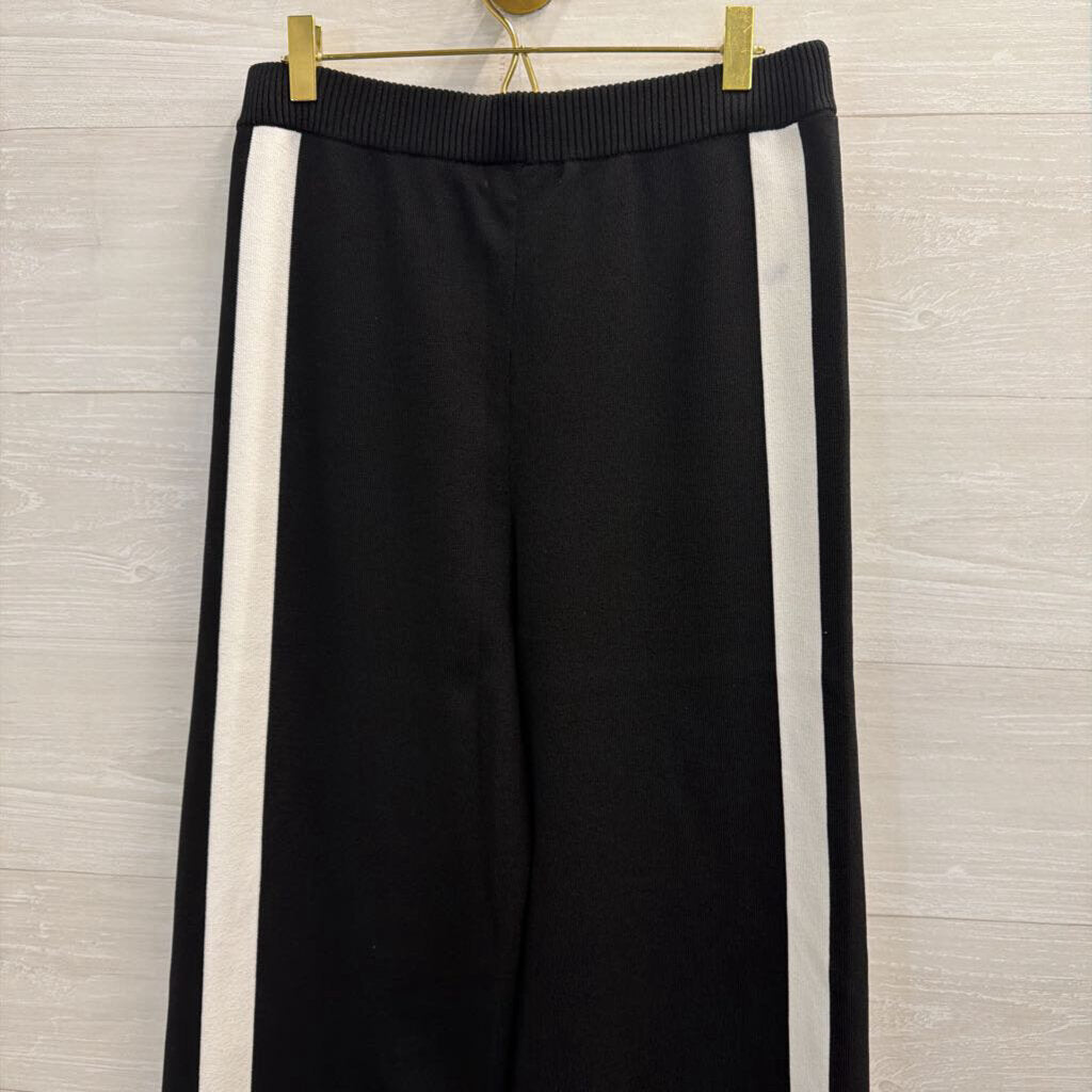 Lalavon Black/ White Knit Sleeveless Top/ Pull On Pants Set Large