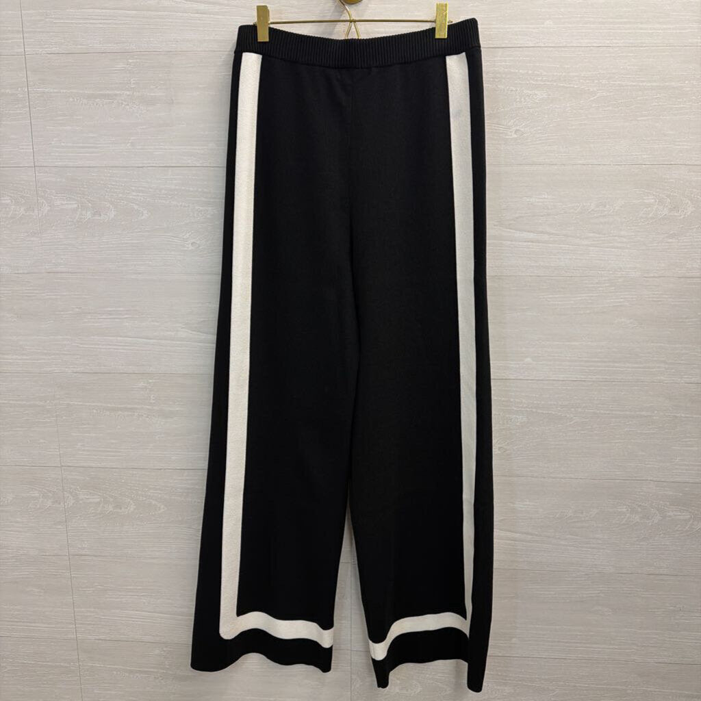 Lalavon Black/ White Knit Sleeveless Top/ Pull On Pants Set Large
