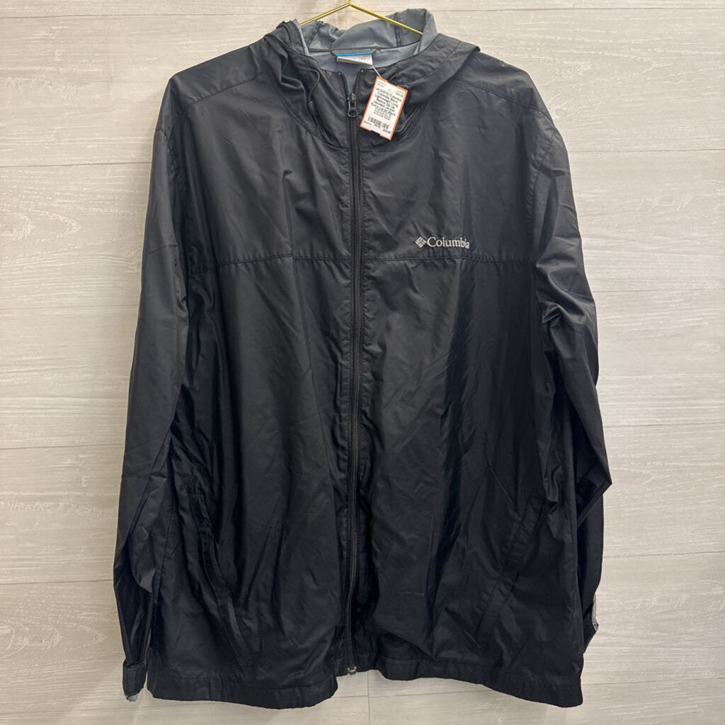 Columbia Black Lightweight Long Sleeve Zip Up Hooded Jacket Extra Large
