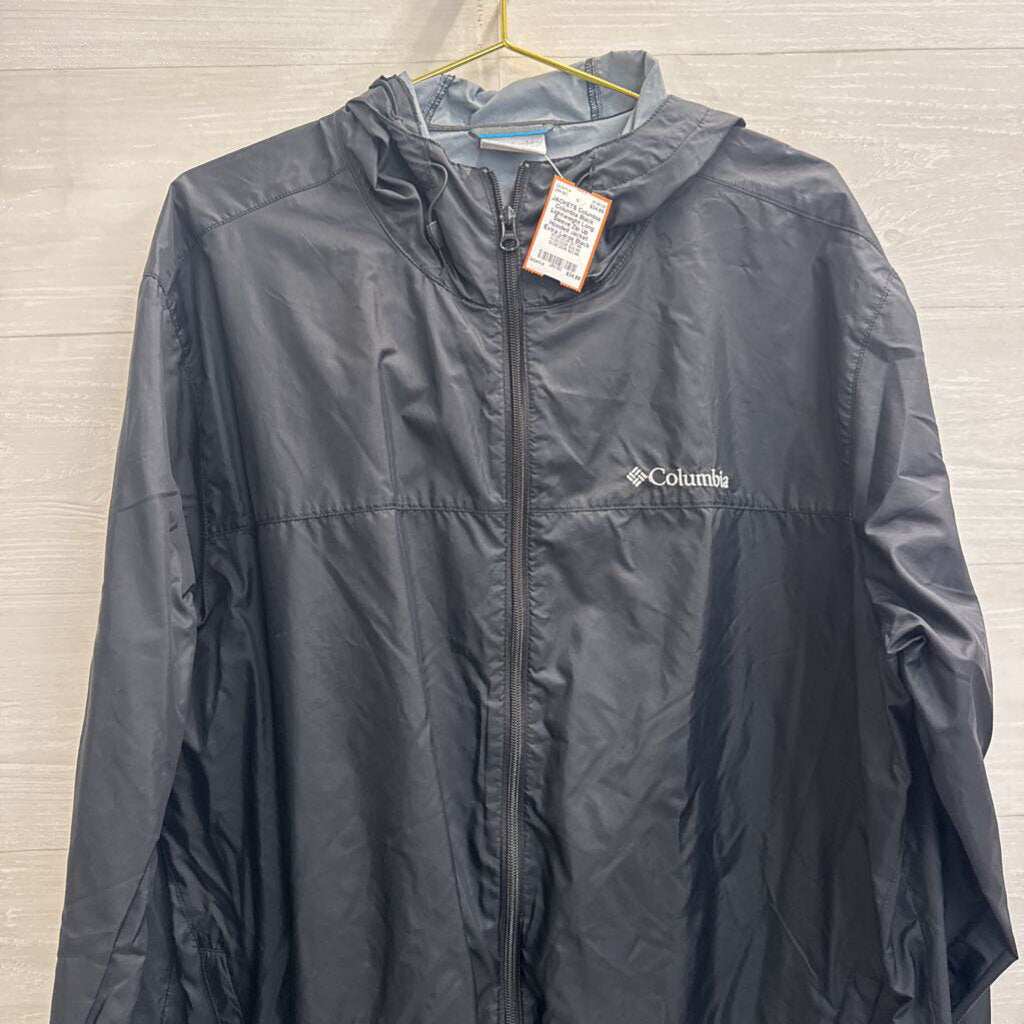 Columbia Black Lightweight Long Sleeve Zip Up Hooded Jacket Extra Large
