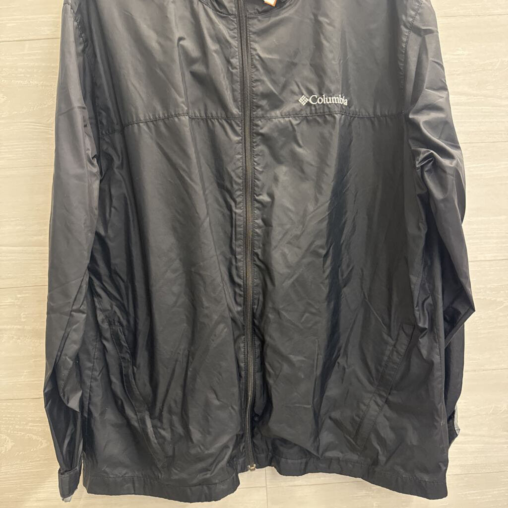 Columbia Black Lightweight Long Sleeve Zip Up Hooded Jacket Extra Large