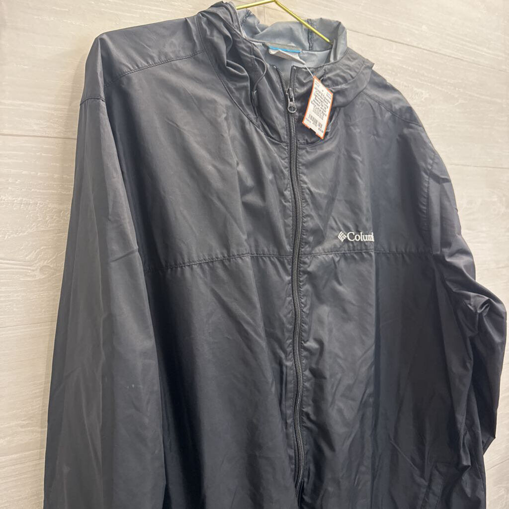 Columbia Black Lightweight Long Sleeve Zip Up Hooded Jacket Extra Large
