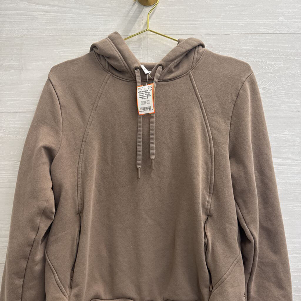 Athleta Brown Hoodie Sweatshirt Small