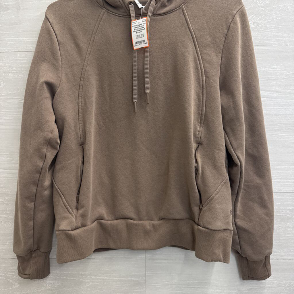 Athleta Brown Hoodie Sweatshirt Small