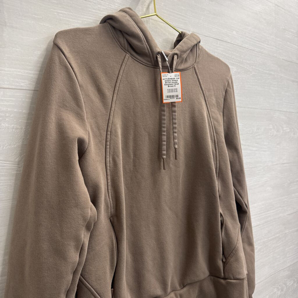 Athleta Brown Hoodie Sweatshirt Small