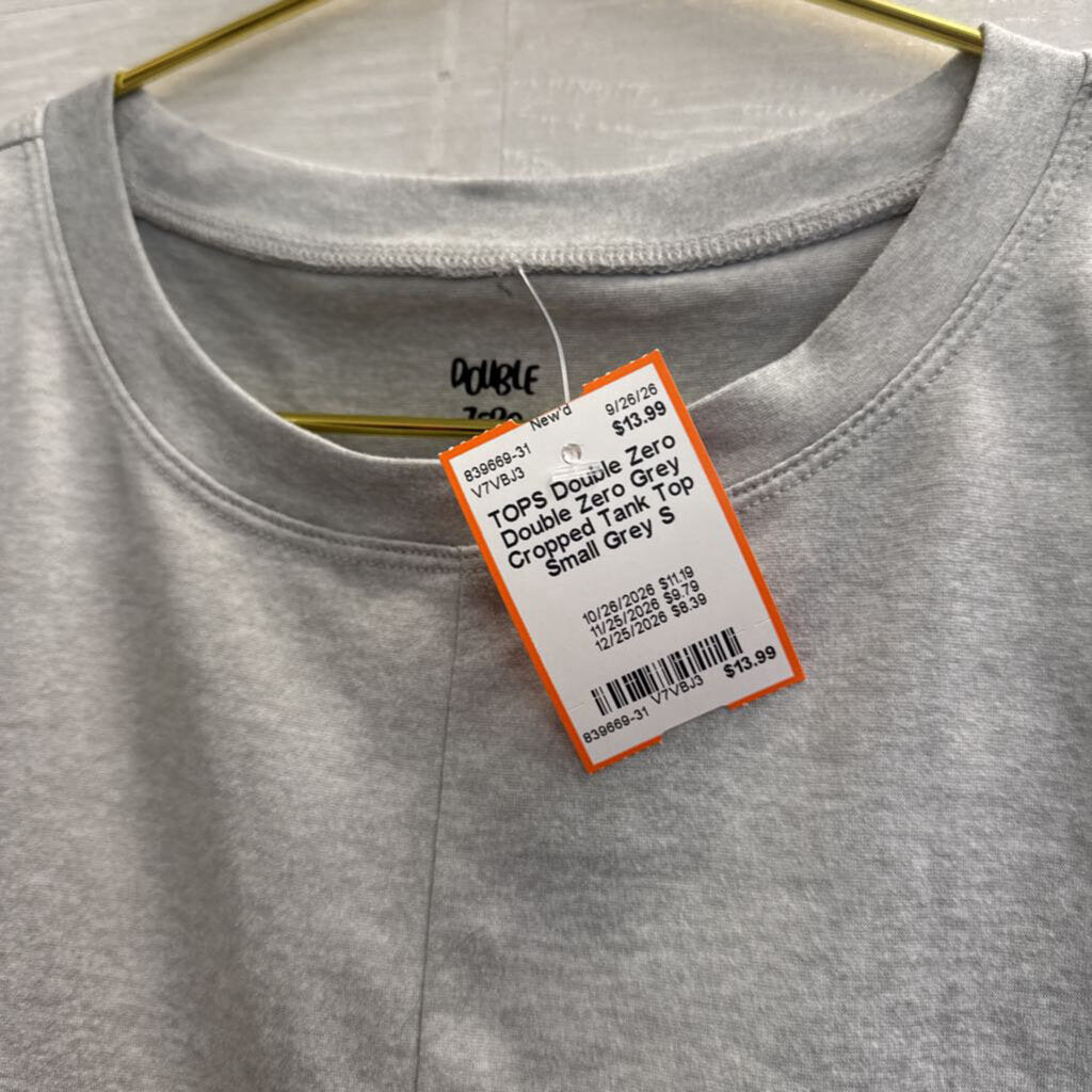 Double Zero Grey Cropped Tank Top Small