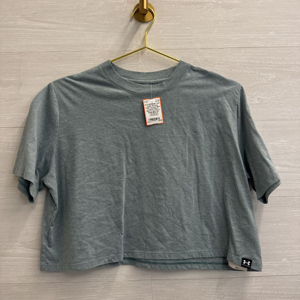Under Armour Blue Cropped Short Sleeve Top Extra Small