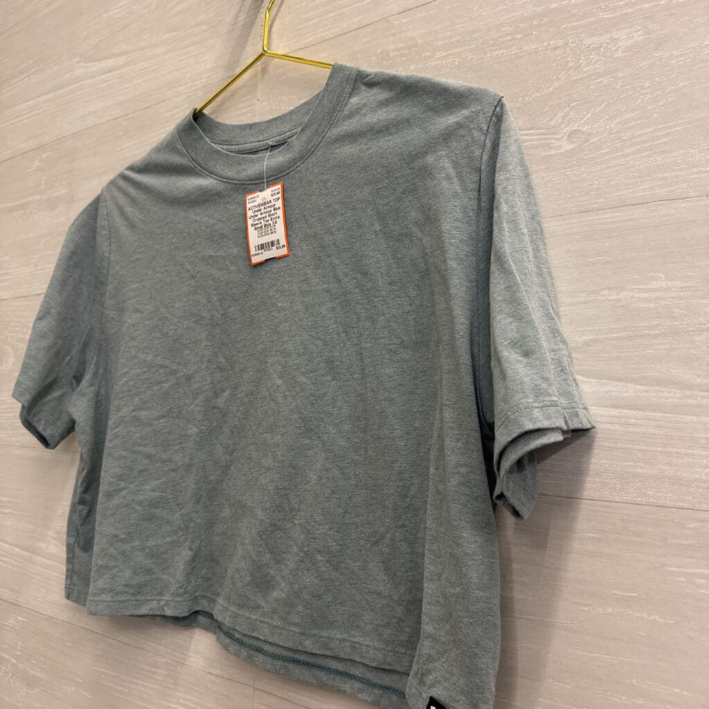 Under Armour Blue Cropped Short Sleeve Top Extra Small